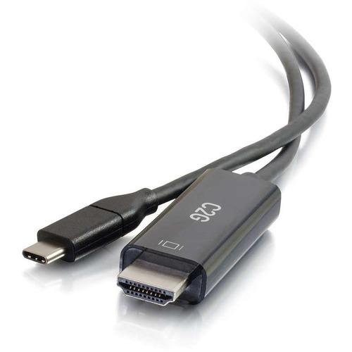 C2G 10ft USB-C to HDMI Audio/Video Adapter Cable - 4K 60Hz - M/M - 10 ft HDMI/USB-C A/V Cable for Audio/Video Device, HDTV, Projector, Notebook, Tablet - First End: 1 x Type C Male USB - Second End: 1 x HDMI Male Digital Audio/Video - Supports up to 4096