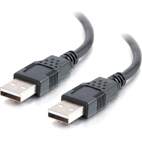 C2G USB 2.0 A Male to A Male Cable - Type A Male USB - Type A Male USB - 2m - Black