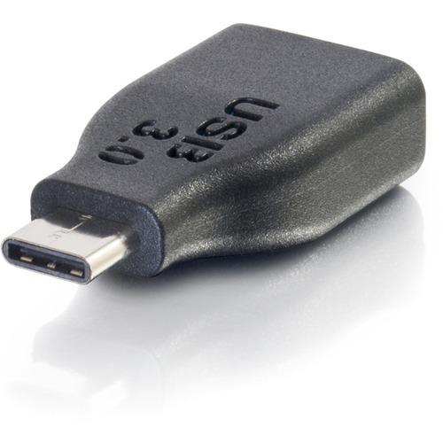 C2G USB 3.0 USB-C to USB-A Adapter M/F - Black - USB Data Transfer Cable for Smartphone, Tablet, Notebook, Desktop Computer, Flash Drive, Keyboard/Mouse - Type C Male USB - Type A Female USB - 480 Mbit/s - Black - 1