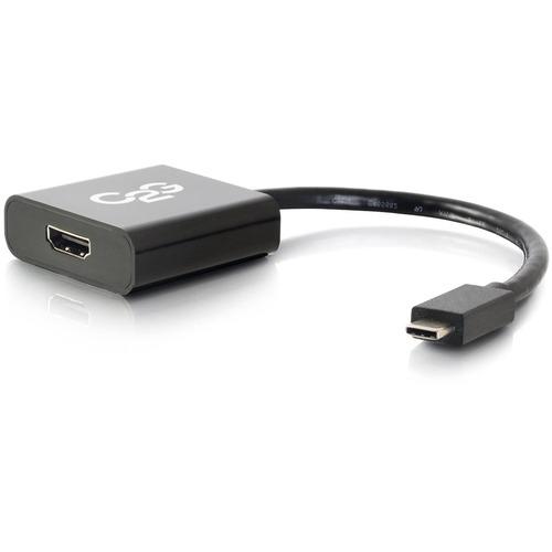 C2G USB 3.1 USB C to HDMI Audio/Video Adapter 4K 30Hz - Black TAA - 6" HDMI/USB AV/Data Transfer Cable for Audio/Video Device, HDTV, Projector - First End: 1 x Type C Male USB - Second End: 1 x HDMI Female Digital Audio/Video - Supports up to 4096 x 2160