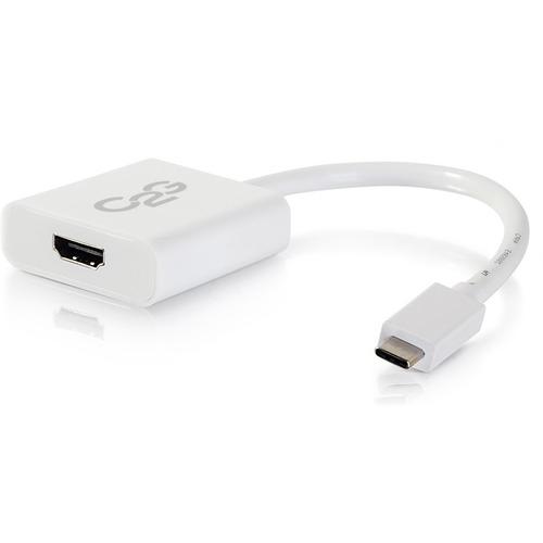 C2G USB 3.1 USB C to HDMI Audio/Video Adapter 4K 30Hz - White TAA - 6" HDMI/USB AV/Data Transfer Cable for Audio/Video Device, HDTV, Projector - First End: 1 x Type C Male USB - Second End: 1 x HDMI Female Audio/Video - Supports up to 4096 x 2160 - 32 AW