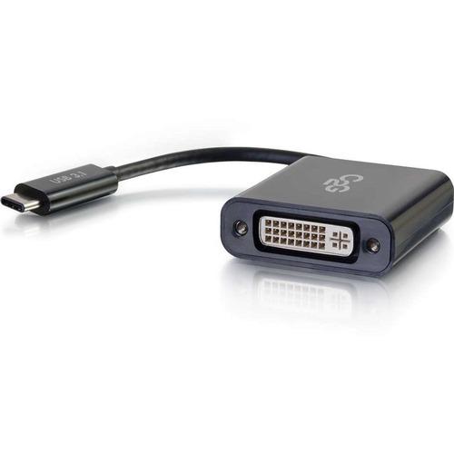 C2G USB-C To DVI-D Video Adapter Converter - Black - 1 Pack - Type C USB - 1 x DVI, 1 x DVI-D, DVI (Dual-Link), DVI