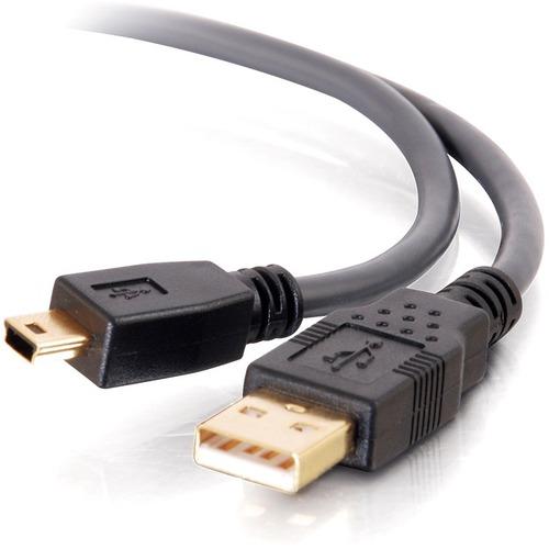 C2G Ultima USB 2.0 Cable - 9.8 ft USB Data Transfer Cable - First End: 1 x Type A Male USB - Second End: 1 x Mini Type B Female USB - Charcoal