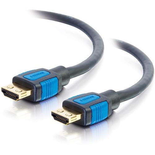C2G 20ft High Speed HDMI Cable With Gripping Connectors - 20 ft HDMI A/V Cable for Audio/Video Device, Home Theater System, Desktop Computer - HDMI Digital Audio/Video - Supports up to 4096 x 2160 - Gold Plated Connector
