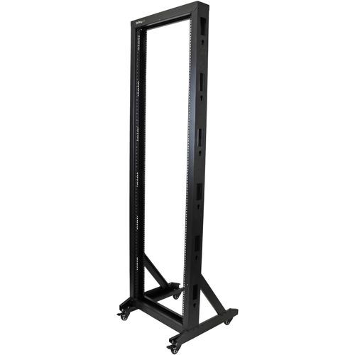 StarTech.com 2-Post Server Rack with Sturdy Steel Construction and Casters - 42U (2POSTRACK42) - Store your equipment in this sturdy steel rack with casters for mobility - Compatible with rack-mountable A/V equipment - 2-post Server Rack - Open Server Ra