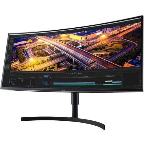 Lg Electronics LG Ultrawide 38WN75C-B 38" UW-QHD+ Curved Screen Edge LED Gaming LCD Monitor - 21:9 - Textured Black, Silver Spray, High Glossy Black - 38.00" (965.20 mm) Class - In-plane Switching (IPS) Technology - 3840 x 1600 - 1.07 Billion Colors - 24