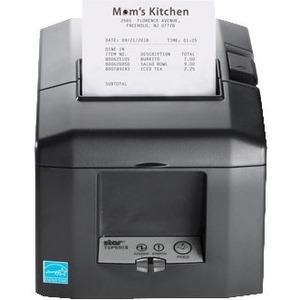 Star Micronics TSP654IIE3-24 GRY US Desktop Direct Thermal Printer - Monochrome - Wall Mount - Receipt Print - Ethernet - With Cutter - 3.15" Print Width - 300 mm/s Mono - 203 dpi - 3.15" (80 mm) Label Width - For iOS, Android, PC