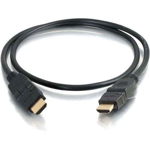 C2G 3m High Speed HDMI Cable with Ethernet with Rotating Connectors (9.84ft) - 9.8 ft HDMI A/V Cable for Audio/Video Device, Projector, TV - First End: 1 x HDMI Male Digital Audio/Video - Second End: 1 x HDMI Male Digital Audio/Video - Gold Plated Connec