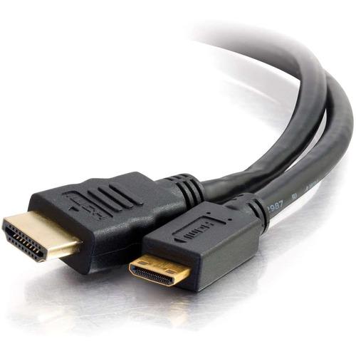 C2G 2m High Speed HDMI to Mini HDMI Cable with Ethernet - 4K 60Hz (6ft) - 6.6 ft HDMI A/V Cable for Audio/Video Device, Home Theater System, Smartphone, Tablet - First End: 1 x HDMI Male Digital Audio/Video - Second End: 1 x Mini HDMI Male Digital Audio/