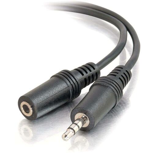 C2G Stereo Audio Extension Cable - Mini-phone Male Stereo - Mini-phone Female Stereo - 0.46m - Black