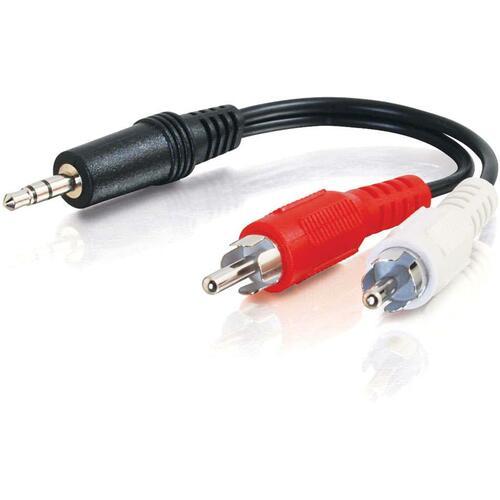 C2G Audio Y Cable - Mini-phone Male Stereo - RCA Male Stereo - 15.24cm - Black