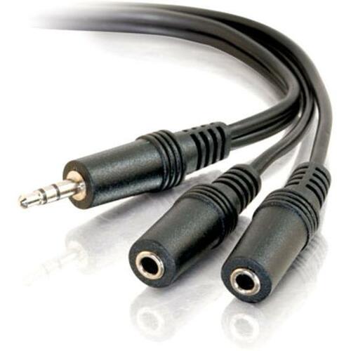 C2G Value Series Y Audio Cable - Mini-phone Male Stereo - Mini-phone Female Stereo - 1.83m - Black