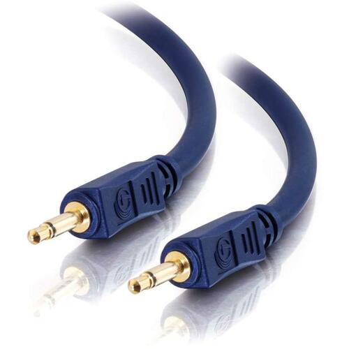 C2G Mono Audio Cable - 3 ft Audio Cable - First End: 1 x Mini-phone Male Mono Audio - Second End: 1 x Mini-phone Male Mono Audio - Shielding - Blue