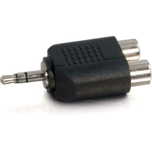 C2G 3.5mm Stereo to Dual RCA Adapter - 2 x RCA Female - 1 x Mini-phone Male - Black