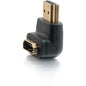 C2G HDMI Male to HDMI Female 90Â° Adapter - 1 x Type A Male Digital Audio/Video - 1 x Type A Female Digital Audio/Video - Gold Connector - Black