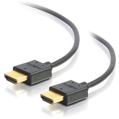 C2G 2ft Flexible High Speed HDMI Cable with Low Profile Connectors - 4K 60Hz - 2 ft HDMI A/V Cable for Audio/Video Device, Home Theater System, Computer, Projector, Monitor, HDTV - First End: 1 x HDMI Male Digital Audio/Video - Second End: 1 x HDMI Male