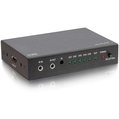 C2G UltraHD HDMI Selector Switch 5 X 1 - 4K HDMI Switch - 5 x Inputs - 1 x Outputs - 5 x HDMI In - 1 x HDMI Out - Computer, Blu-ray Disc Player, Gaming Console, Cable Box, A/V Receiver Compatible