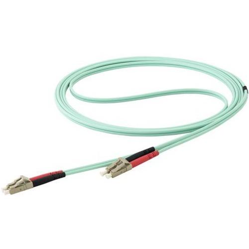 StarTech.com 7m OM4 LC to LC Multimode Duplex Fiber Optic Patch Cable - Aqua - 50/125 - Fiber Optic Cable - 40/100Gb - LSZH (450FBLCLC7) - LC to LC Multimode Duplex Fiber Optic Patch cable connects with SFP+ and QSFP+ transceivers in 40/100 Gigabit netwo