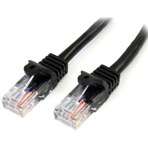 StarTech.com Snagless Cat5e UTP Patch Cable - RJ-45 (M) - RJ-45 (M) - 100 ft - UTP - ( CAT 5e ) - black - Make Fast Ethernet network connections using this high quality Cat5e Cable, with Power-over-Ethernet capability - 100ft Cat5e Patch Cable - 100ft Ca