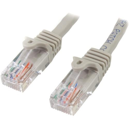 StarTech.com 15 ft Gray Snagless Cat5e UTP Patch Cable - Make Fast Ethernet network connections using this high quality Cat5e Cable, with Power-over-Ethernet capability - 15ft Cat5e Patch Cable - 15ft cat 5e patch cable - 15ft Cat5e Patch Cord - 15ft RJ4