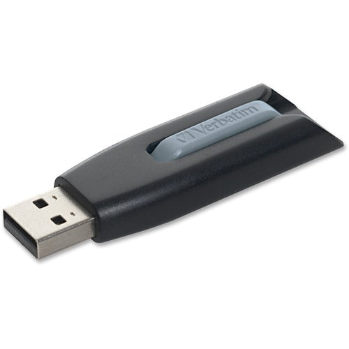 Verbatim 32GB Store 'n' Go V3 USB 3.0 Flash Drive - Gray - 32 GB - USB 3.0 - Gray, Black - Lifetime Warranty - 1 Each