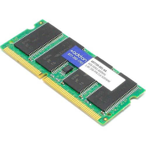 Add-On Computer AddOn 4GB DDR2 SDRAM Memory Module - 4 GB (1 x 4GB) - DDR2-800/PC2-6400 DDR2 SDRAM - 800 MHz - CL6 - 1.80 V - Unbuffered - 200-pin - SoDIMM - Lifetime Warranty