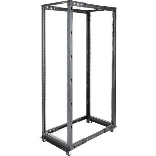 Startech Directship StarTech.com 42U Adjustable Depth Open Frame 4 Post Server Rack Cabinet - Flat Pack w/ Casters, Levelers and Cable Management Hooks - 42U Open Frame Server Rack w/adjustable mounting depth of 23in-41in & 78in tall design - Mobile Data