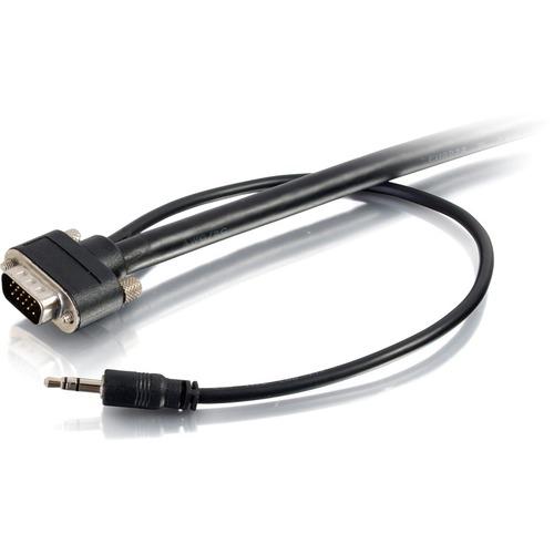 C2G 10ft Select VGA + 3.5mm A/V Cable M/M - 10 ft Mini-phone/VGA A/V Cable for Audio/Video Device, Notebook, Monitor - First End: 1 x HD-15 Male VGA, First End: 1 x Mini-phone Male Stereo Audio - Second End: 1 x HD-15 Male VGA, Second End: 1 x Mini-phone