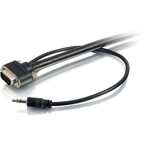 C2G 150ft Select VGA + 3.5mm A/V Cable M/M - 150 ft Mini-phone/VGA A/V Cable for Audio/Video Device, Notebook, Monitor - First End: 1 x HD-15 Male VGA, First End: 1 x Mini-phone Male Stereo Audio - Second End: 1 x HD-15 Male VGA, Second End: 1 x Mini-pho