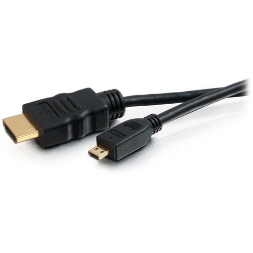 C2G 6ft High Speed HDMI to Micro HDMI Cable with Ethernet - 6 ft HDMI/Micro HDMI A/V Cable for Audio/Video Device, Smartphone, Tablet, Desktop Computer - First End: 1 x HDMI Male Digital Audio/Video - Second End: 1 x HDMI (Micro Type D) Male Digital Audi