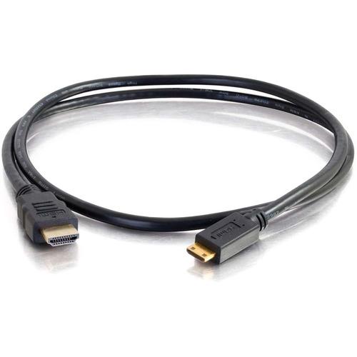 C2G 10ft High Speed HDMI to Mini HDMI Cable with Ethernet - 10 ft HDMI A/V Cable for Audio/Video Device, Smartphone, Tablet, Desktop Computer - First End: 1 x HDMI Male Digital Audio/Video - Second End: 1 x HDMI (Mini Type C) Male Digital Audio/Video - S