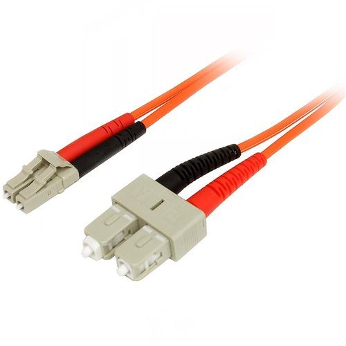 StarTech.com 1m Fiber Optic Cable - Multimode Duplex 50/125 - LSZH - LC/SC - OM2 - LC to SC Fiber Patch Cable - Connect fiber network devices for high-speed transfers with LSZH rated cable - LC/SC Fiber Optic Cable - 1 m LC to SC Fiber Patch Cable - 1 me