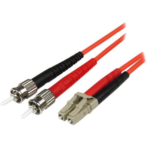 StarTech.com 1m Fiber Optic Cable - Multimode Duplex 50/125 - LSZH - LC/ST - OM2 - LC to ST Fiber Patch Cable - Connect fiber network devices for high-speed transfers with LSZH rated cable - LC/ST Fiber Optic Cable - 1 m LC to ST Fiber Patch Cable - 1 me