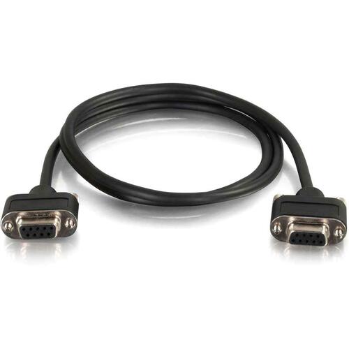 C2G 25ft CMG-Rated DB9 Low Profile Null Modem F-F - 25 ft Serial Data Transfer Cable for Modem - First End: 1 x DB-9 Female Serial - Second End: 1 x DB-9 Female Serial - Shielding - Black