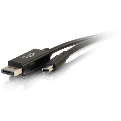 C2G 10ft Mini DisplayPort to DisplayPort Adapter Cable 4K 30Hz - Black - 10 ft DisplayPort/Mini DisplayPort A/V Cable for Notebook, Tablet, Computer, Monitor, Audio/Video Device - First End: 1 x Mini DisplayPort Male Digital Audio/Video - Second End: 1 x