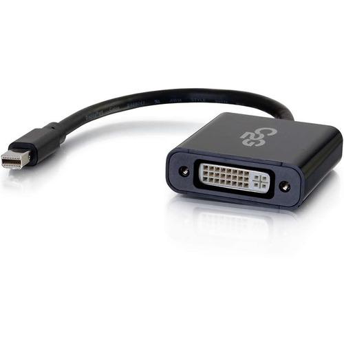 C2G Mini DisplayPort to DVI Adapter - Mini DP to DVI-D Active Converter - Black - 8" DVI/Mini DisplayPort Video Cable for Video Device, Projector, Monitor, Graphics Card, Notebook, HDTV - DVI Male Digital Video - Mini DisplayPort Female Digital Video - B