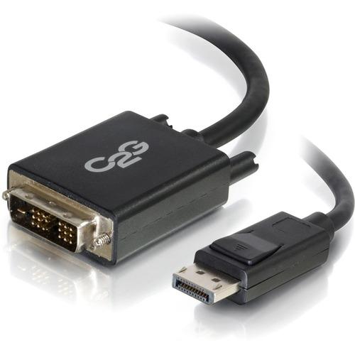 C2G 3ft DisplayPort Male to Single Link DVI-D Male Adapter Cable - Black - 3 ft DisplayPort/DVI-D Video Cable for Notebook, Monitor, Desktop Computer, Video Device - First End: 1 x DisplayPort Male Digital Audio/Video - Second End: 1 x DVI-D (Single-Link