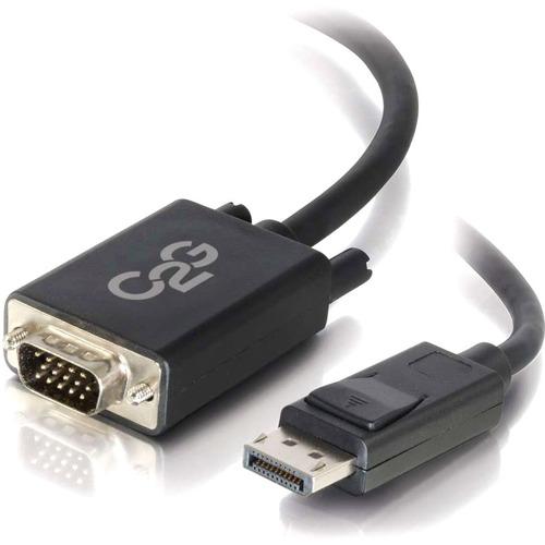 C2G 10ft DisplayPort Male to VGA Male Adapter Cable - Black - 10 ft DisplayPort/VGA Video Cable for Notebook, Monitor, Video Device - First End: 1 x DisplayPort Male Digital Audio/Video - Second End: 1 x HD-15 Male VGA - Black