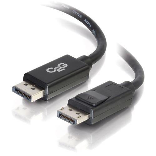 C2G 6ft DisplayPort Cable with Latches 8K UHD M/M - Black - 6 ft DisplayPort A/V Cable for Notebook, Monitor, Audio/Video Device, Computer, Projector, Graphics Card, Tablet, HDTV - First End: 1 x DisplayPort Male Digital Audio/Video - Second End: 1 x Dis