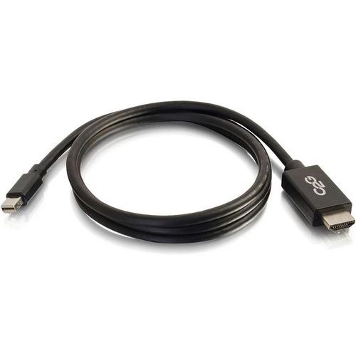 C2G 6ft Mini DisplayPort to HD Adapter Cable - Black - TAA - 6 ft HDMI/Mini DisplayPort A/V Cable for Projector, Monitor, HDTV, Tablet, Notebook - HDMI Digital Audio/Video - Mini DisplayPort Digital Audio/Video - Supports up to 1920 x 1080 - TAA Compliant