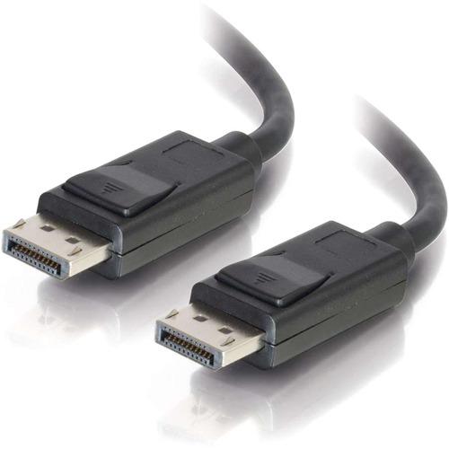 C2G 30ft DisplayPort Cable with Latches 8K UHD M/M - Black - 30 ft DisplayPort A/V Cable for Audio/Video Device, Computer, Monitor, Notebook - DisplayPort Male Digital Audio/Video - DisplayPort Male Digital Audio/Video - Supports up to 7680 x 4320 - Black