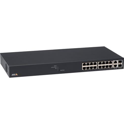 Axis Communications AXIS T8516 PoE+ Network Switch - 18 Ports - Manageable - Gigabit Ethernet - 1000Base-X, 10/100/1000Base-T - 2 Layer Supported - Modular - 2 SFP Slots - Power Supply - Twisted Pair, Optical Fiber - Desktop, Rack-mountable - 3 Year Limi