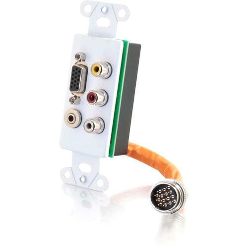 C2G RapidRun Faceplate - White - 1 x Mini-phone Port(s) - 1 x RCA Port(s) - 1 x VGA Port(s)