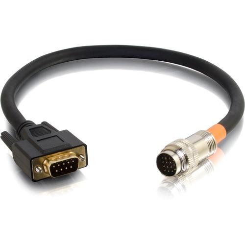 C2G 1.5ft RapidRun DB9 RS232 Serial Flying Lead - 1.5 ft Proprietary/Serial Data Transfer Cable for Monitor, Projector - DB-9 Male Serial - Second End: 1 x Proprietary Connector Audio/Video - Black