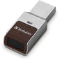 Verbatim 32GB Fingerprint Secure USB 3.0 Flash Drive - Silver - 32 GB - USB 3.0 - Silver - 256-bit AES - Lifetime Warranty - 1 Each - PuriLite