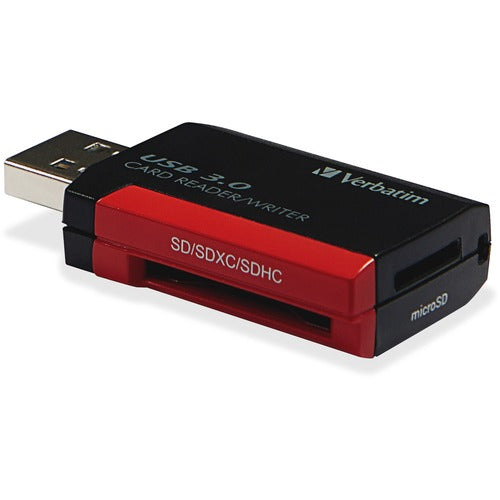 Verbatim Pocket Card Reader, USB 3.0 - Black - SD, microSD, SDXC, miniSD, miniSDHC, microSDHC, microSDXC, SDHC - USB 3.0External - 1 Pack - PuriLite