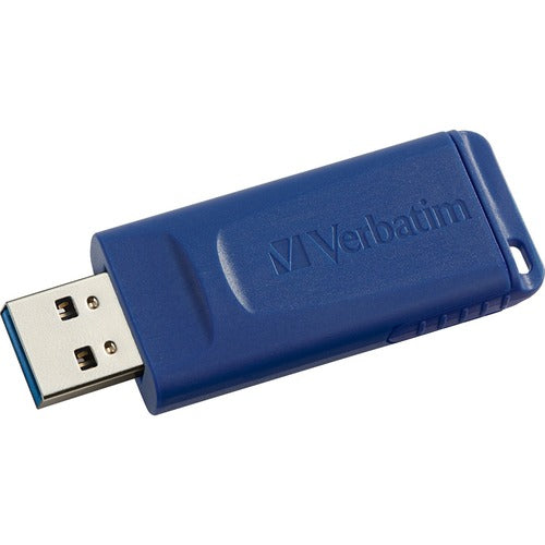 Verbatim 64GB USB Flash Drive - Blue - 64 GB - USB 2.0 - Blue - 5 Year Warranty - Lifetime Warranty - 1 / Each - TAA Compliant