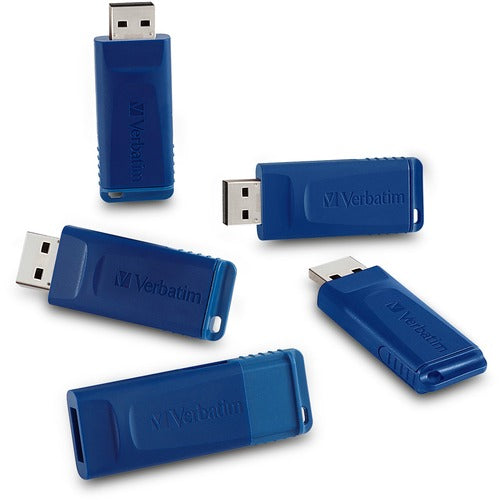 Verbatim 8GB USB Flash Drive - 5pk - Blue - 8 GB - USB - Blue - 5 Year Warranty - 5 / Pack - TAA Compliant
