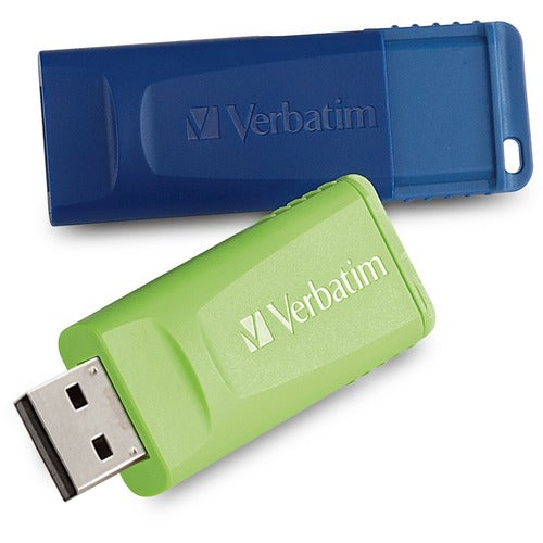 Verbatim 32GB Store 'n' Go USB Flash Drive - 2pk - Blue, Green - 32 GB - USB 2.0 - Blue, Green - Lifetime Warranty - 2 / Pack - TAA Compliant - PuriLite