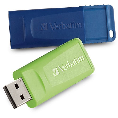 Verbatim 32GB Store 'n' Go USB Flash Drive - 2pk - Blue, Green - 32 GB - USB 2.0 - Blue, Green - Lifetime Warranty - 2 / Pack - TAA Compliant